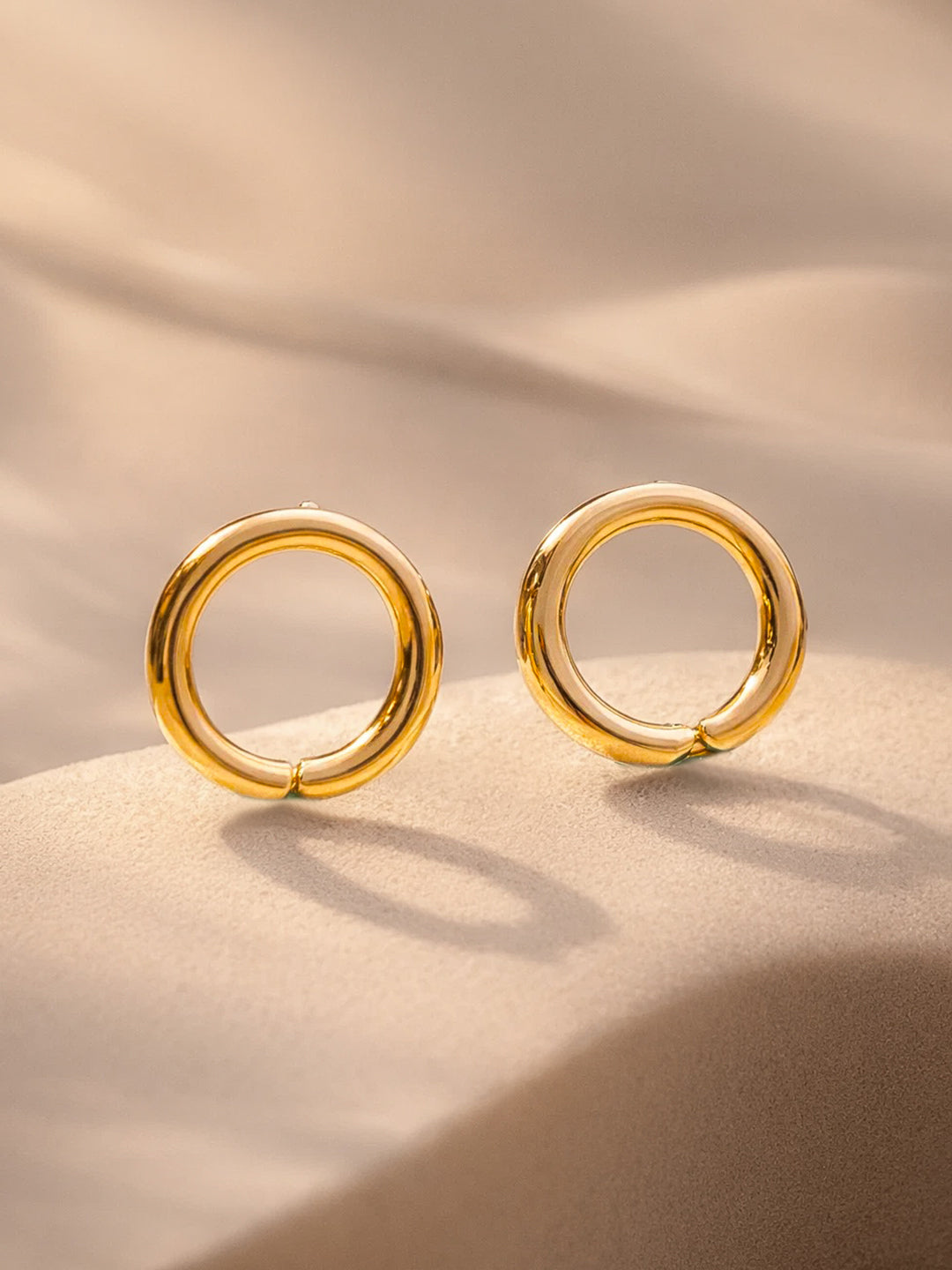 Gold Plated Hoop Earrings Set