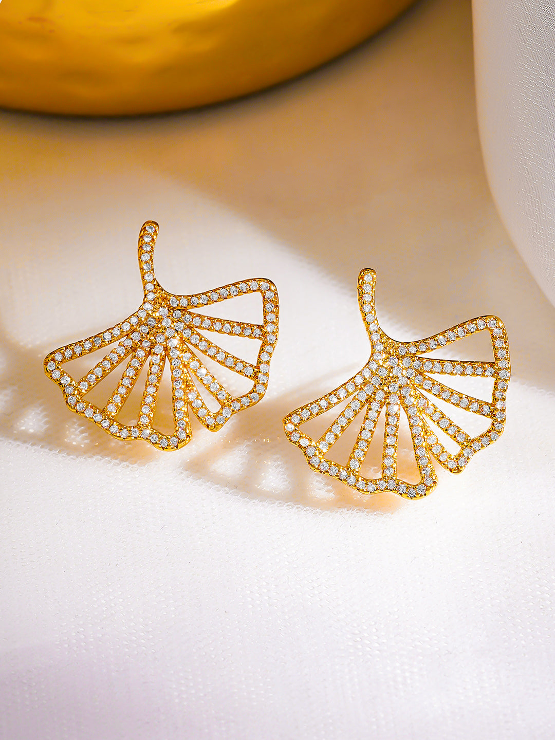 Golden Spark Drop Statement Earrings