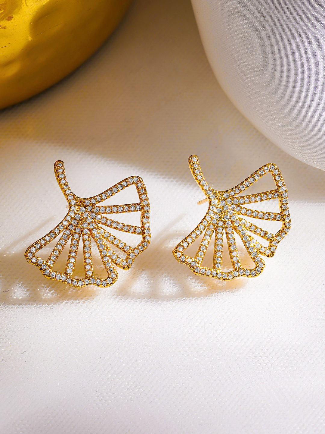 Golden Spark Drop Statement Earrings