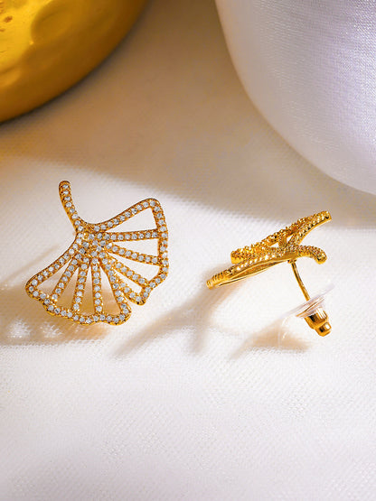 Golden Spark Drop Statement Earrings