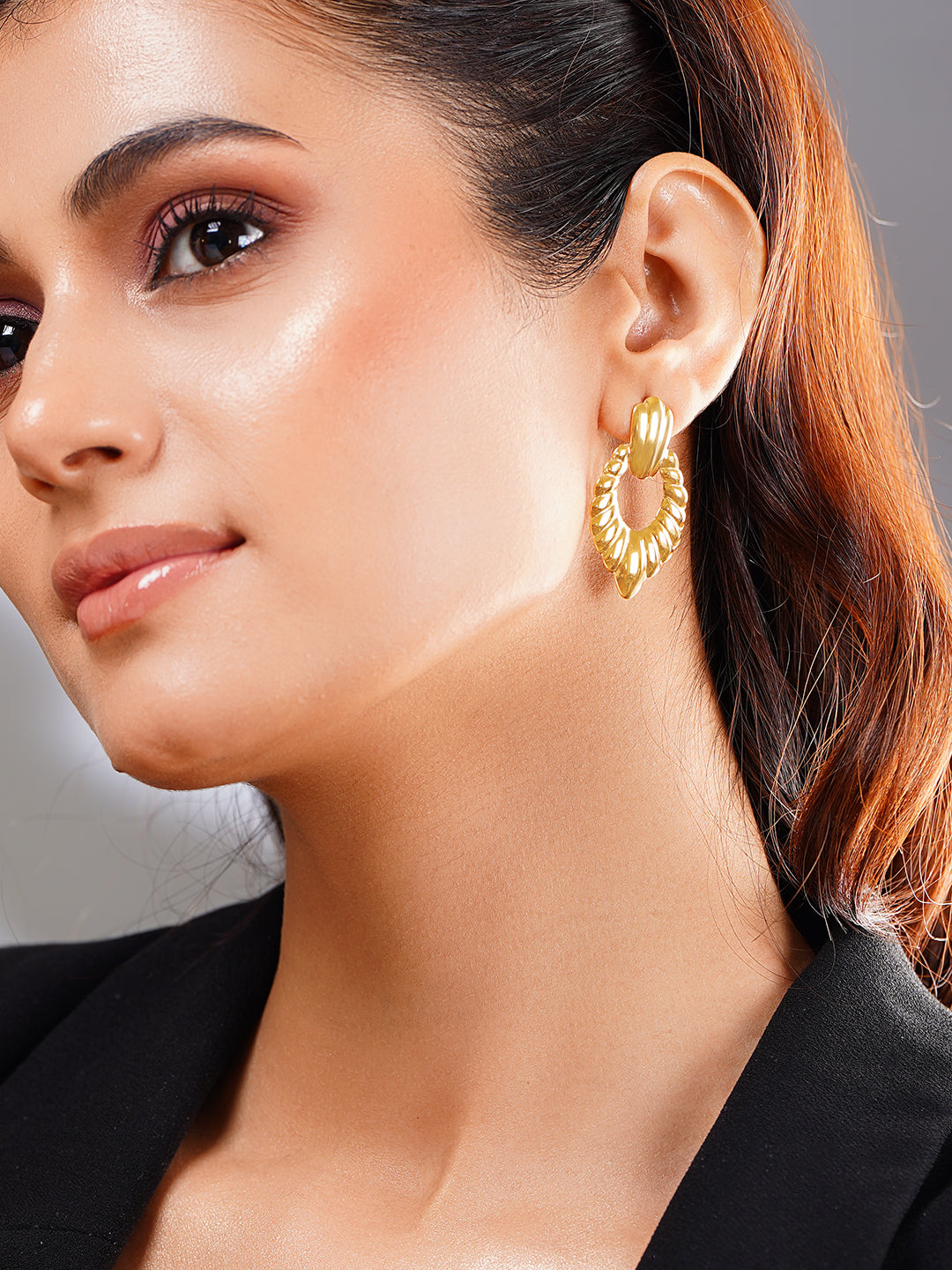 Demi Fine 18K Gold Plated Stainless steel Twisted Statement Drop Earrings