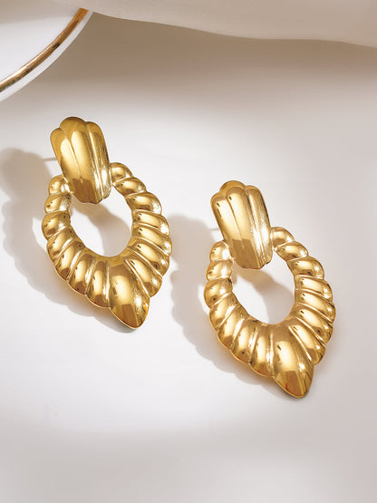 Demi Fine 18K Gold Plated Stainless steel Twisted Statement Drop Earrings