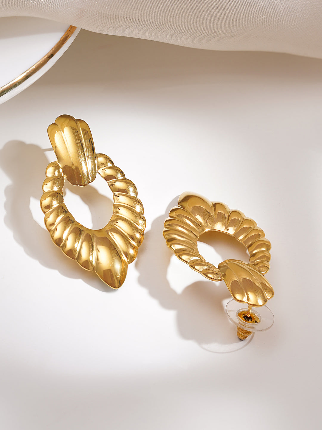 Demi Fine 18K Gold Plated Stainless steel Twisted Statement Drop Earrings