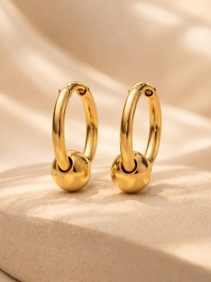 Demi Fine 18K Gold Plated Stainless steel Classic Sphere Hoop Earrings