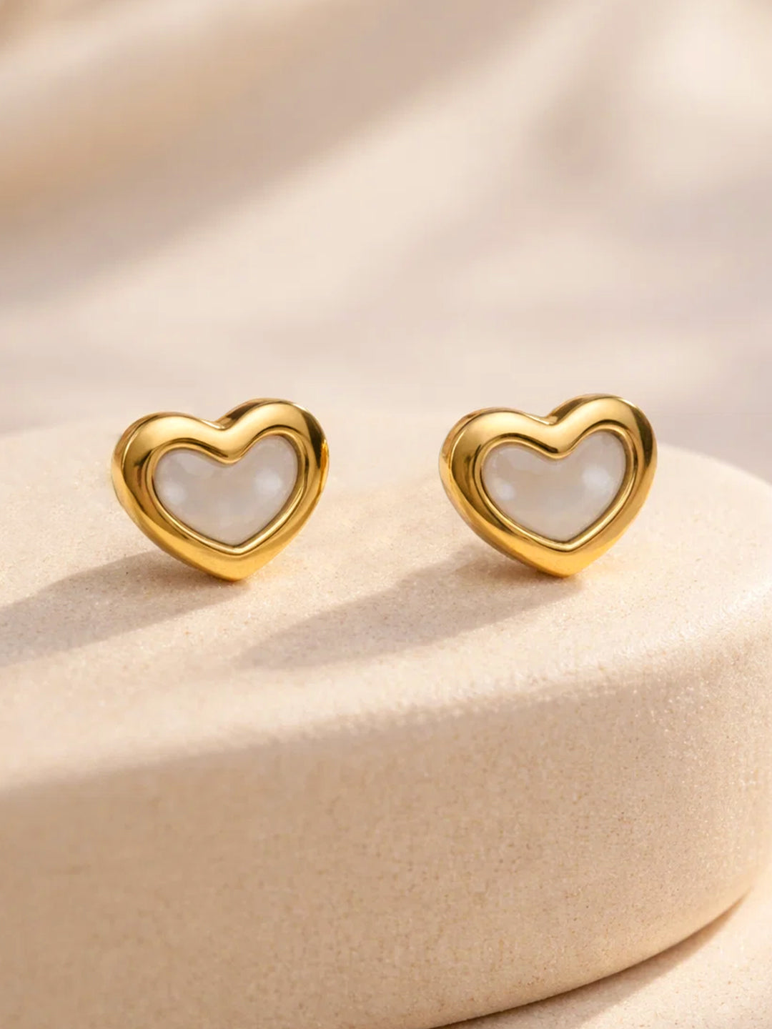 Demi Fine 18K Gold Plated Stainless steel Heart Stud Earrings