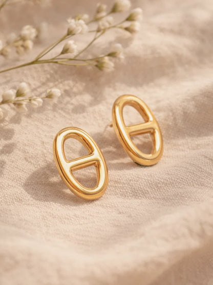 Demi Fine 18K Gold Plated Stainless steel Stud Earrings