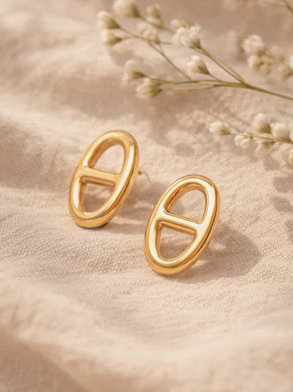 Demi Fine 18K Gold Plated Stainless steel Stud Earrings
