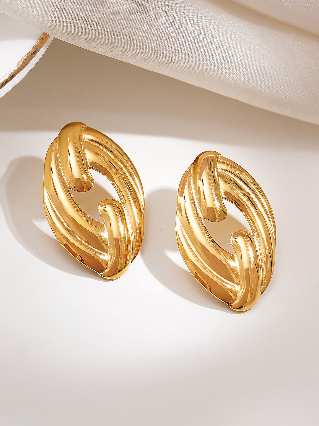 Demi Fine 18K Gold Plated Stainless steel Endless Glow Stud Earrings
