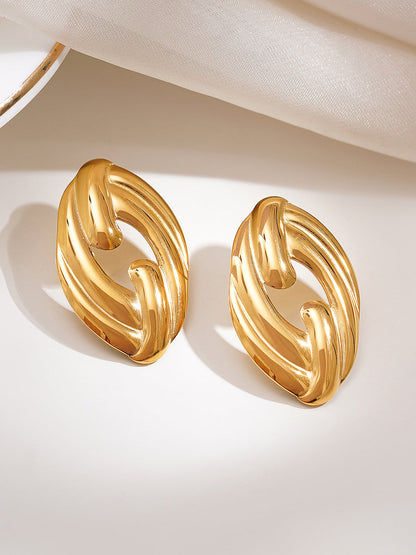 Demi Fine 18K Gold Plated Stainless steel Endless Glow Stud Earrings