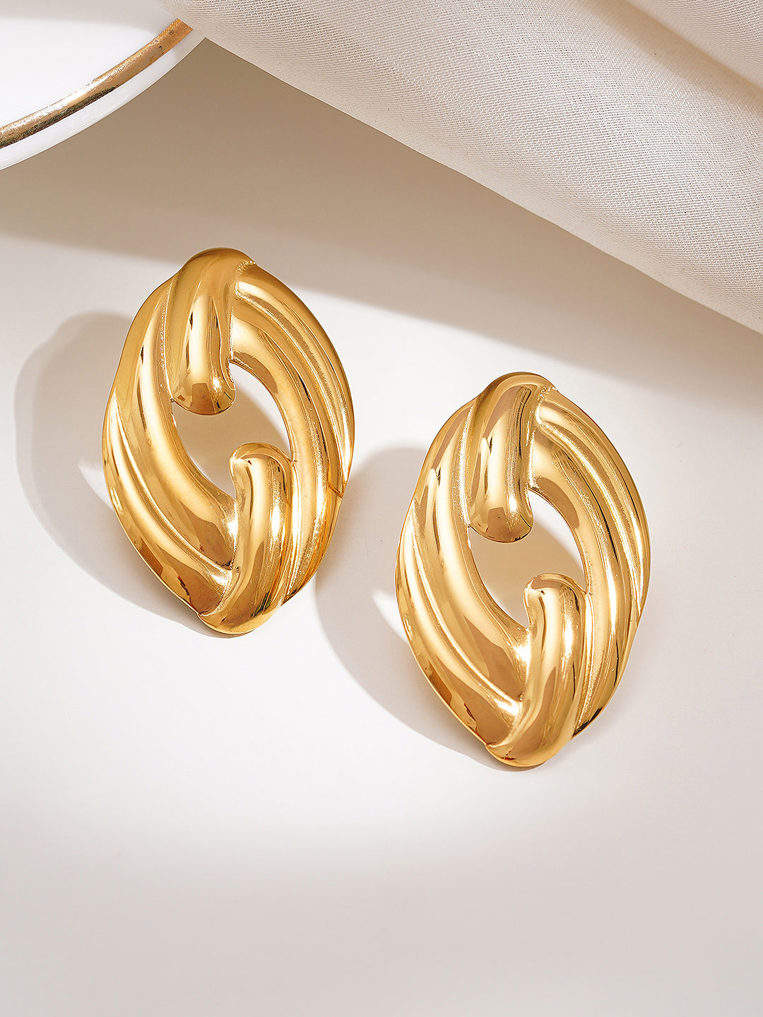 Demi Fine 18K Gold Plated Stainless steel Endless Glow Stud Earrings