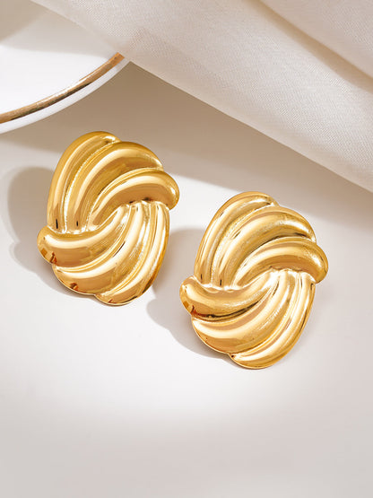 Demi Fine 18K Gold Plated Stainless steel Golden Twist Stud Earrings