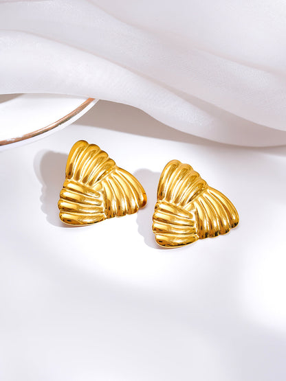 Demi Fine 18K Gold Plated Stainless steel Golden Crush Stud Earrings