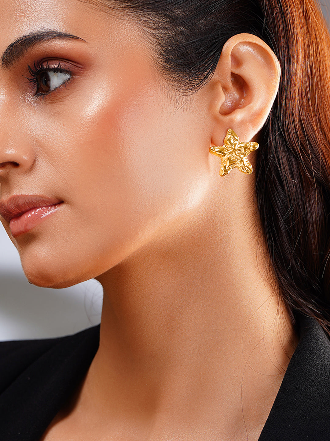 Demi Fine 18K Gold Plated Stainless steel Seaside Glow Star Studs Earrings