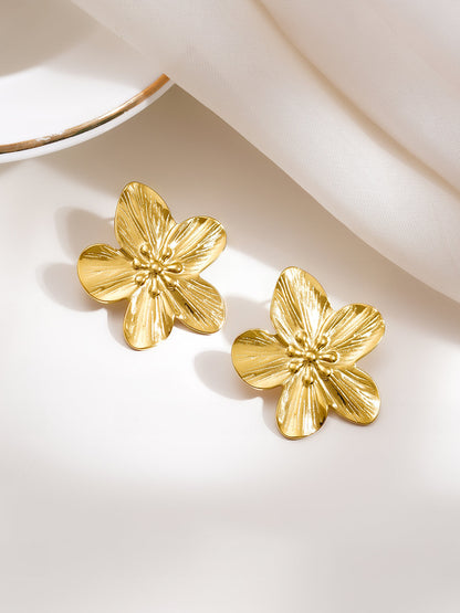 Demi Fine 18K Gold Plated Stainless steel Fresh Bloom Statement Stud Earrings