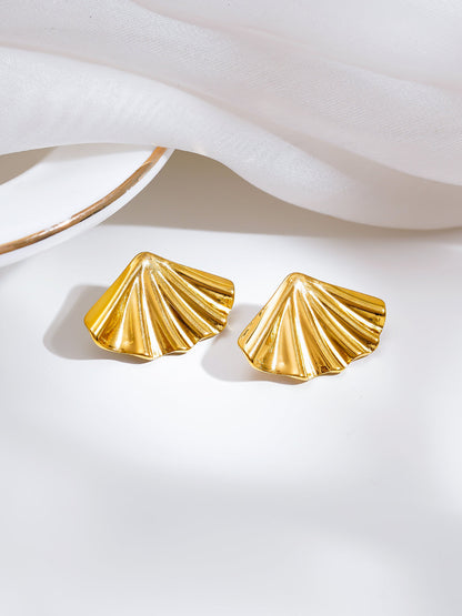Demi Fine 18K Gold Plated Stainless steel Seaside Glow Statement Studs Earrings