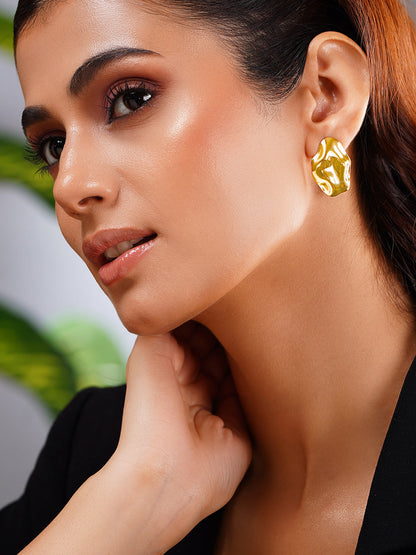 Demi Fine 18K Gold Plated Stainless steel Golden Mood Stud Earrings