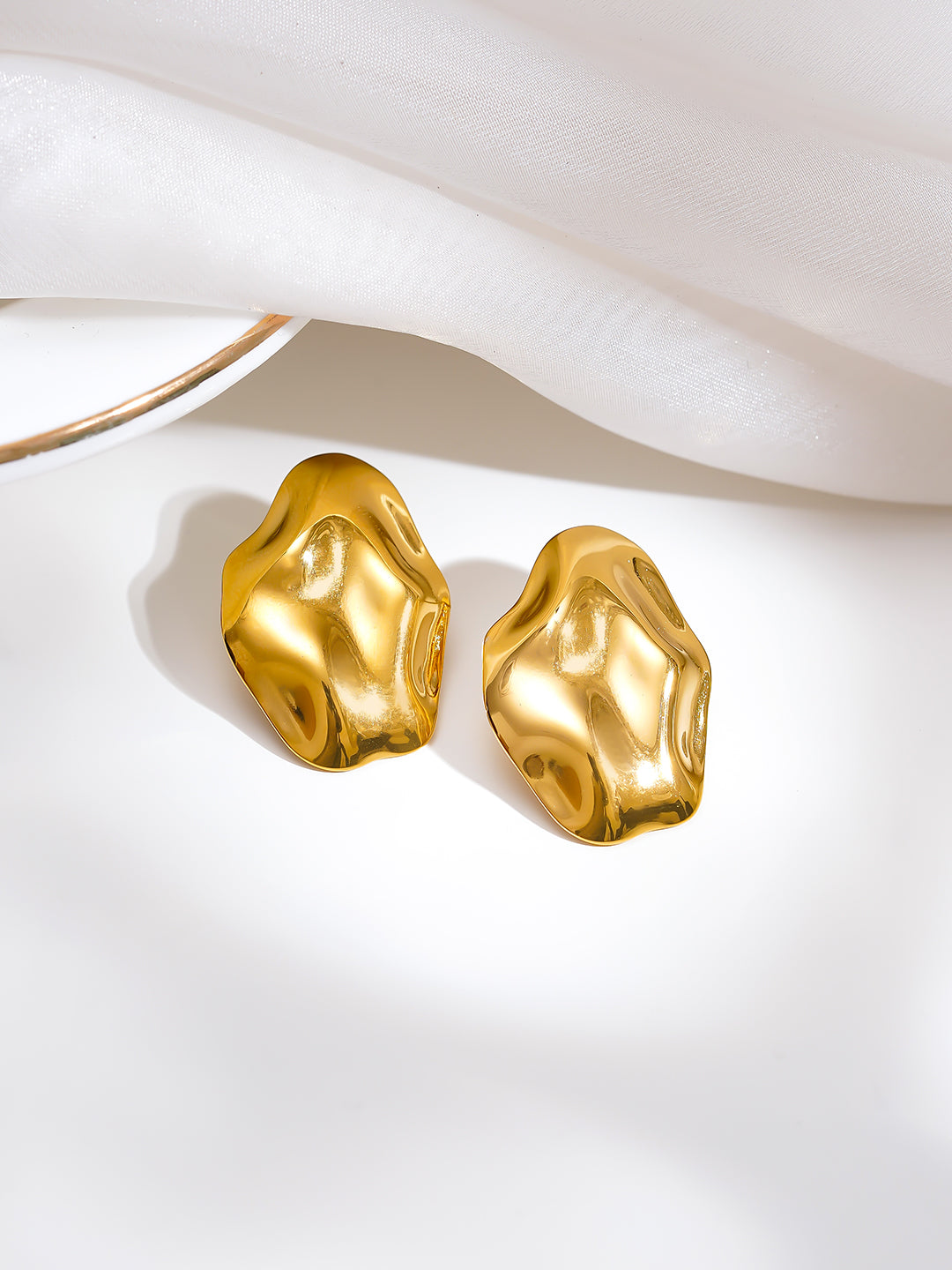 Demi Fine 18K Gold Plated Stainless steel Golden Mood Stud Earrings