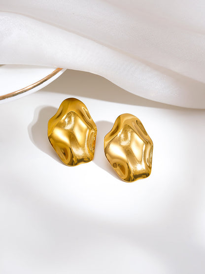 Demi Fine 18K Gold Plated Stainless steel Golden Mood Stud Earrings
