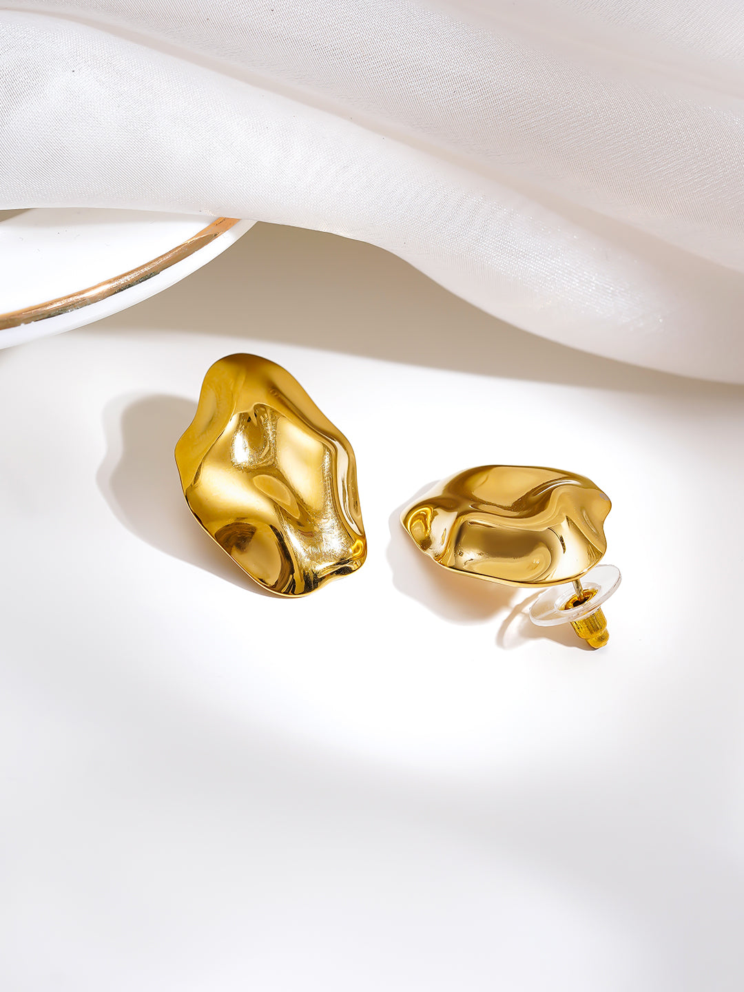 Demi Fine 18K Gold Plated Stainless steel Golden Mood Stud Earrings