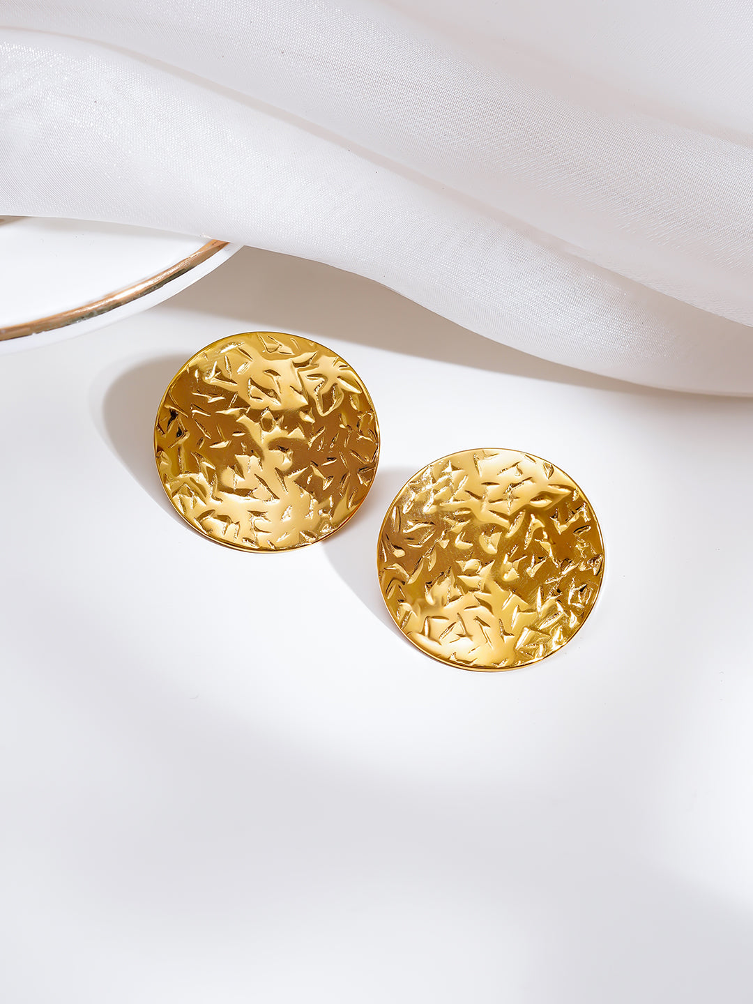 Demi Fine 18K Gold Plated Stainless steel Golden Spotlight Stud Earrings