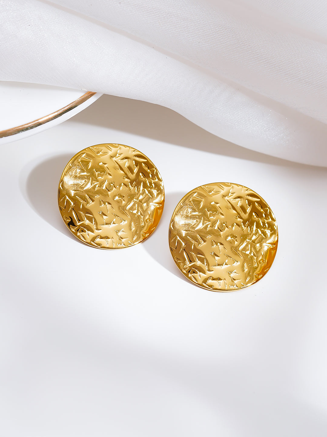 Demi Fine 18K Gold Plated Stainless steel Golden Spotlight Stud Earrings