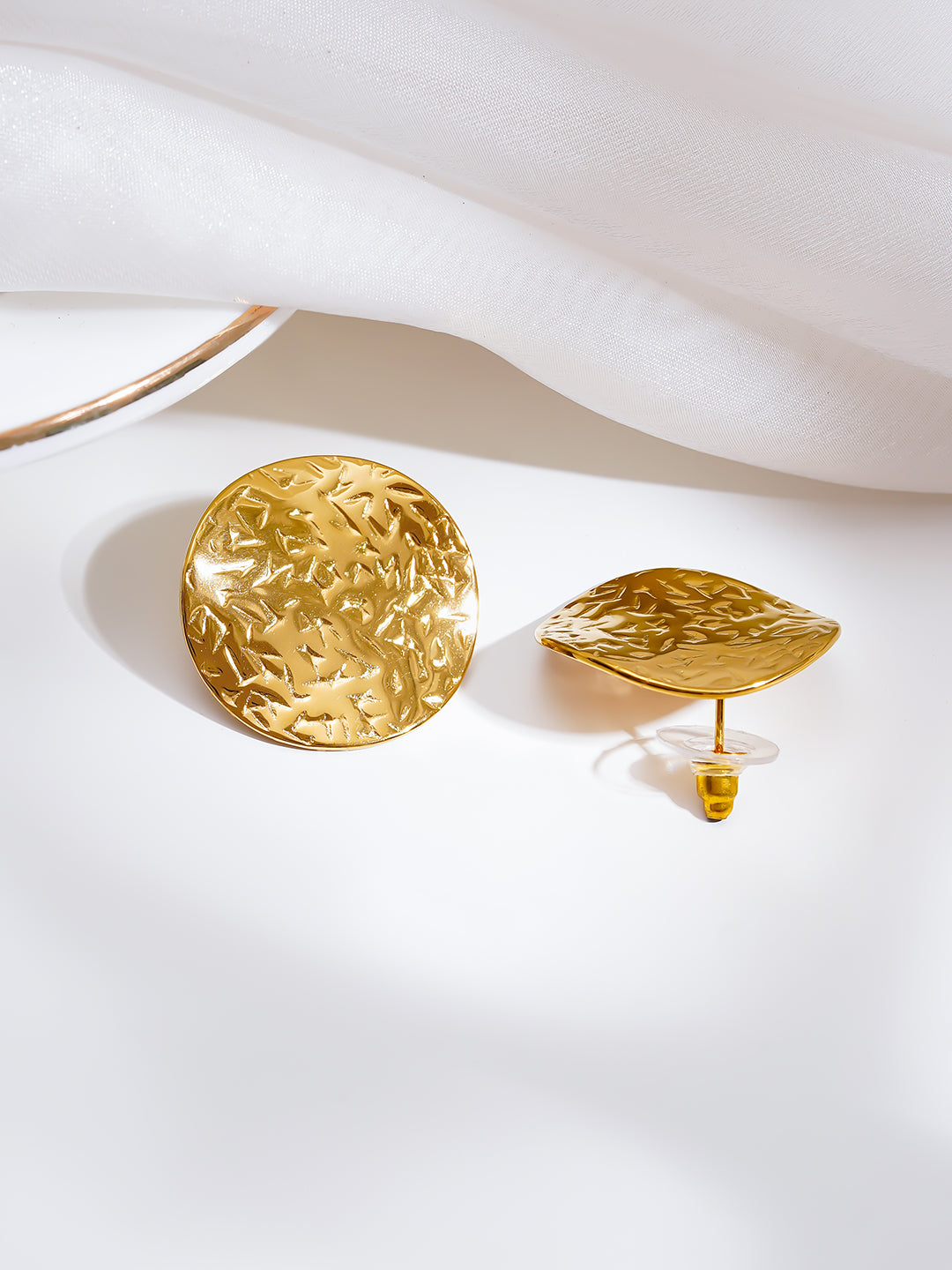 Demi Fine 18K Gold Plated Stainless steel Golden Spotlight Stud Earrings