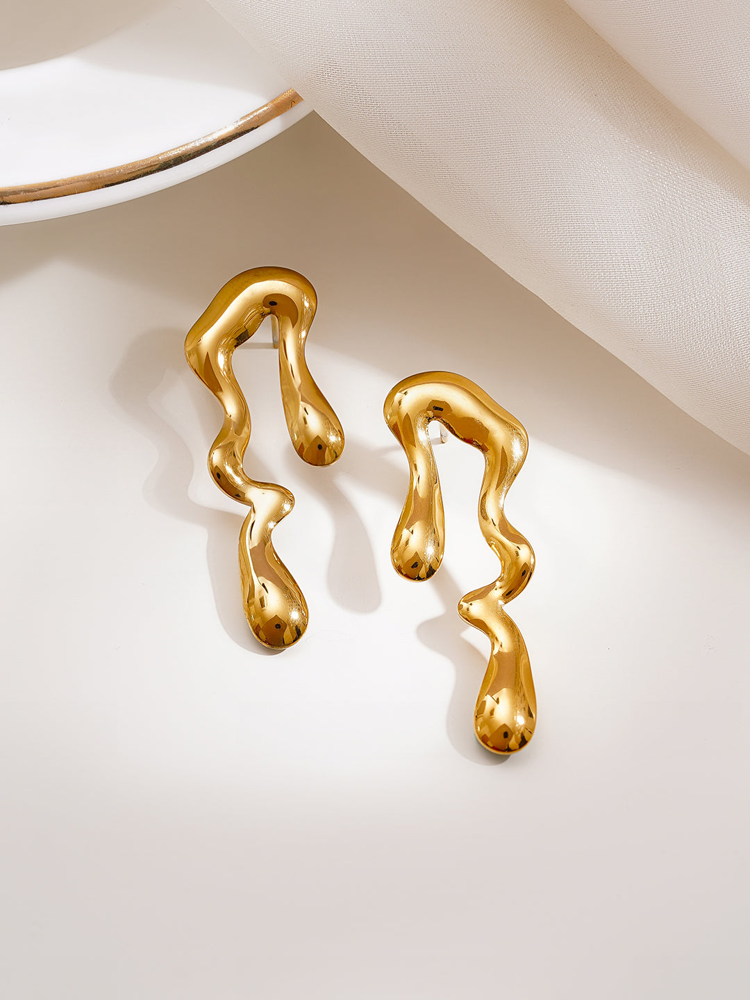Demi Fine 18K Gold Plated Stainless steel Molten Glow Drop Earrings