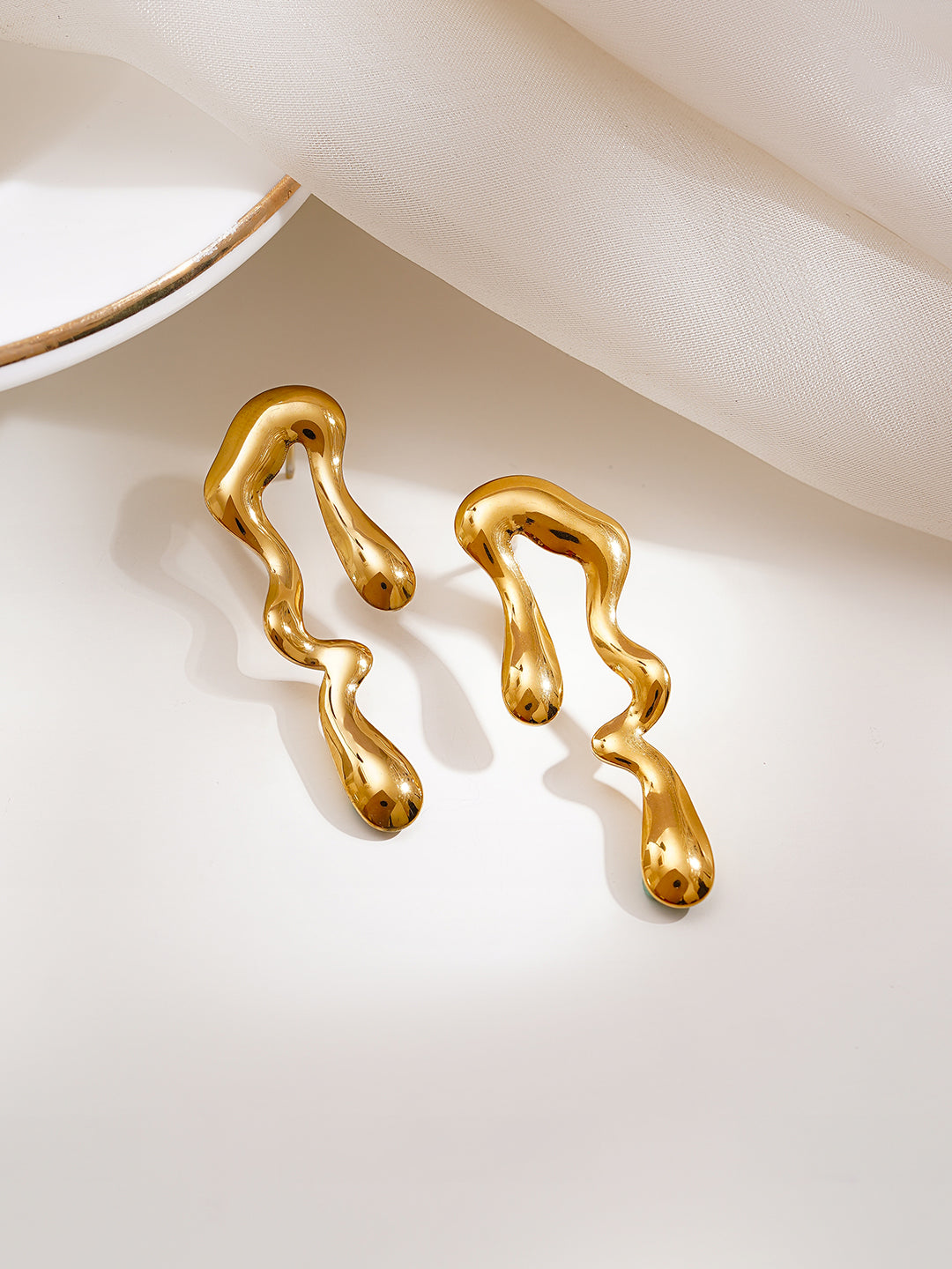 Demi Fine 18K Gold Plated Stainless steel Molten Glow Drop Earrings