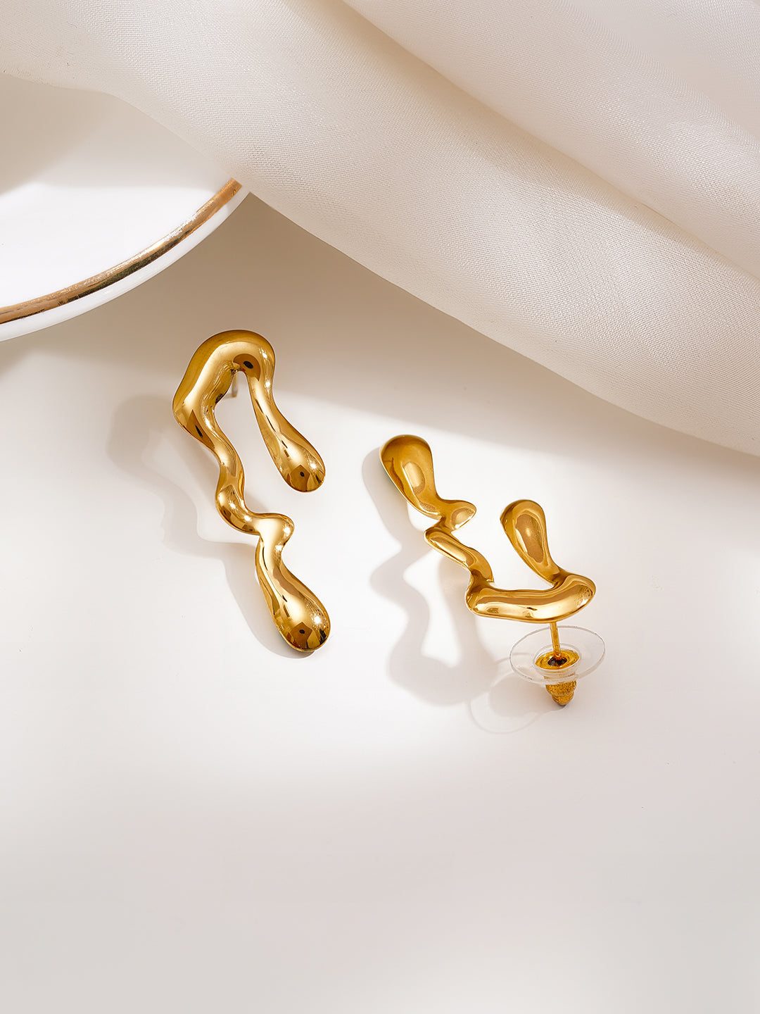 Demi Fine 18K Gold Plated Stainless steel Molten Glow Drop Earrings