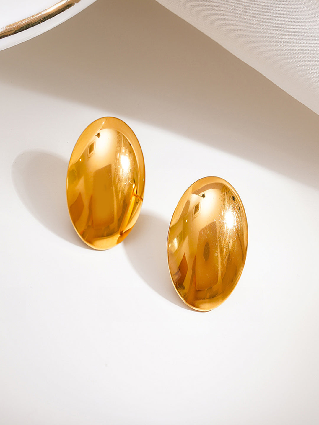 Demi Fine 18K Gold Plated Stainless steel Bold Dome Stud Earrings