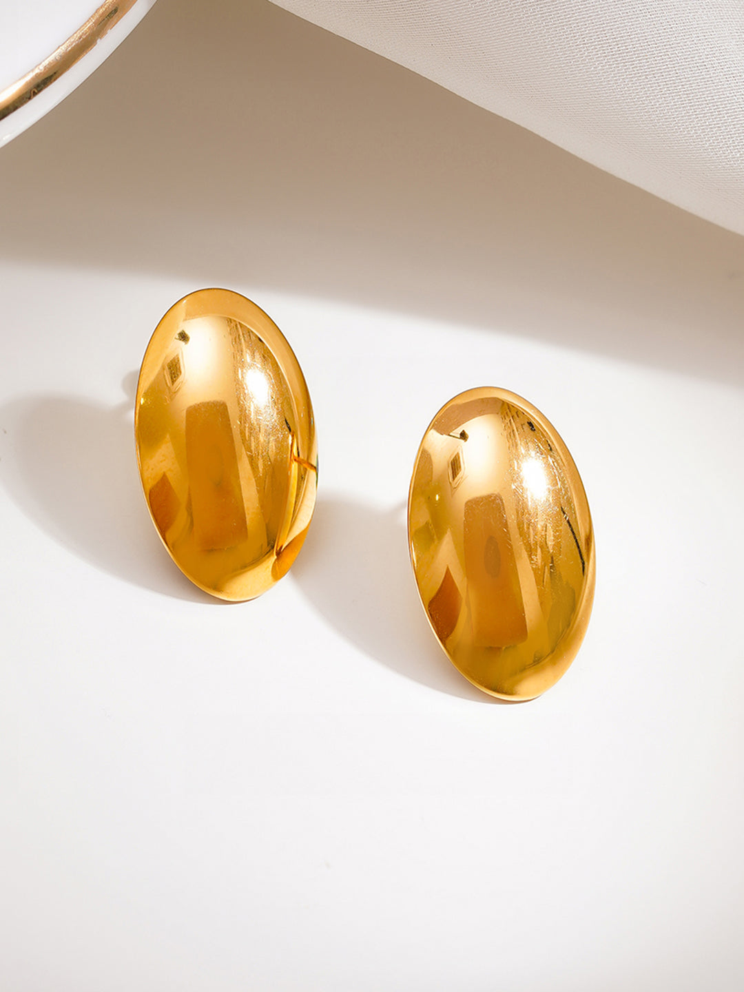 Demi Fine 18K Gold Plated Stainless steel Bold Dome Stud Earrings