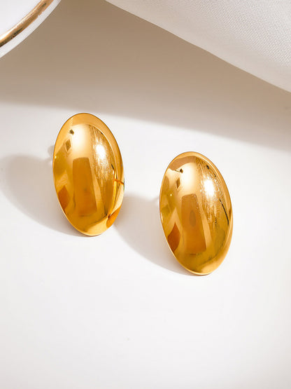 Demi Fine 18K Gold Plated Stainless steel Bold Dome Stud Earrings