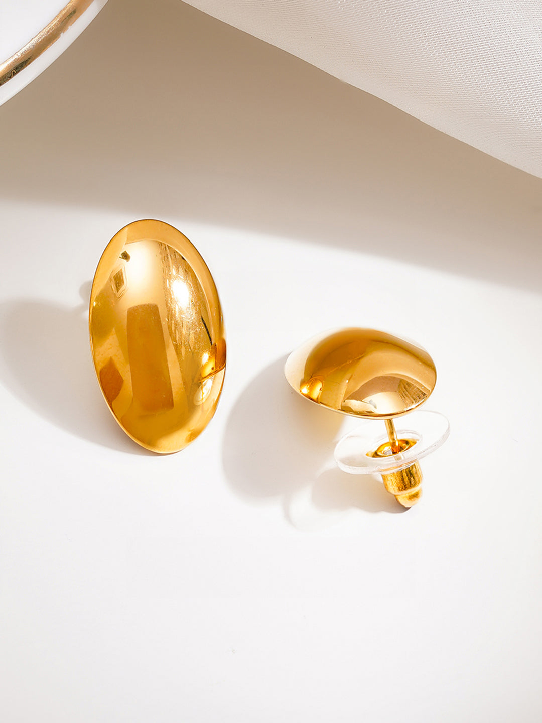 Demi Fine 18K Gold Plated Stainless steel Bold Dome Stud Earrings