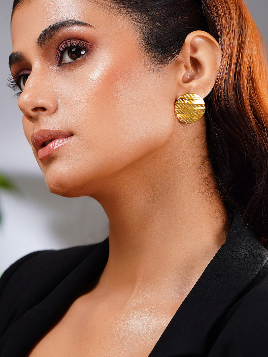 Demi Fine 18K Gold Plated Stainless steel Everyday Statement Studs Earrings