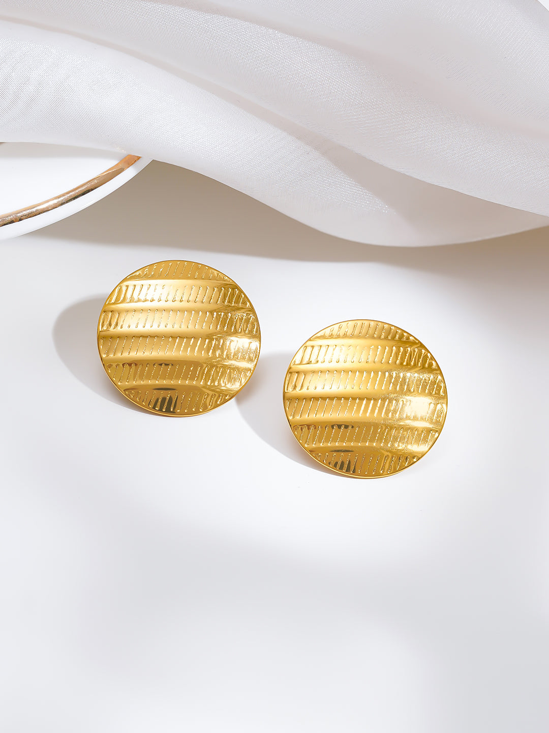 Demi Fine 18K Gold Plated Stainless steel Everyday Statement Studs Earrings
