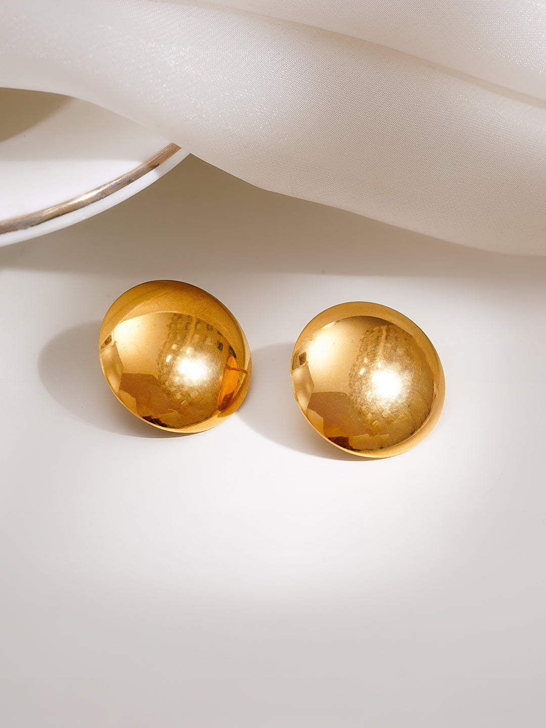 Demi Fine 18K Gold Plated Stainless steel Bold Dome Oversized Studs Earrings