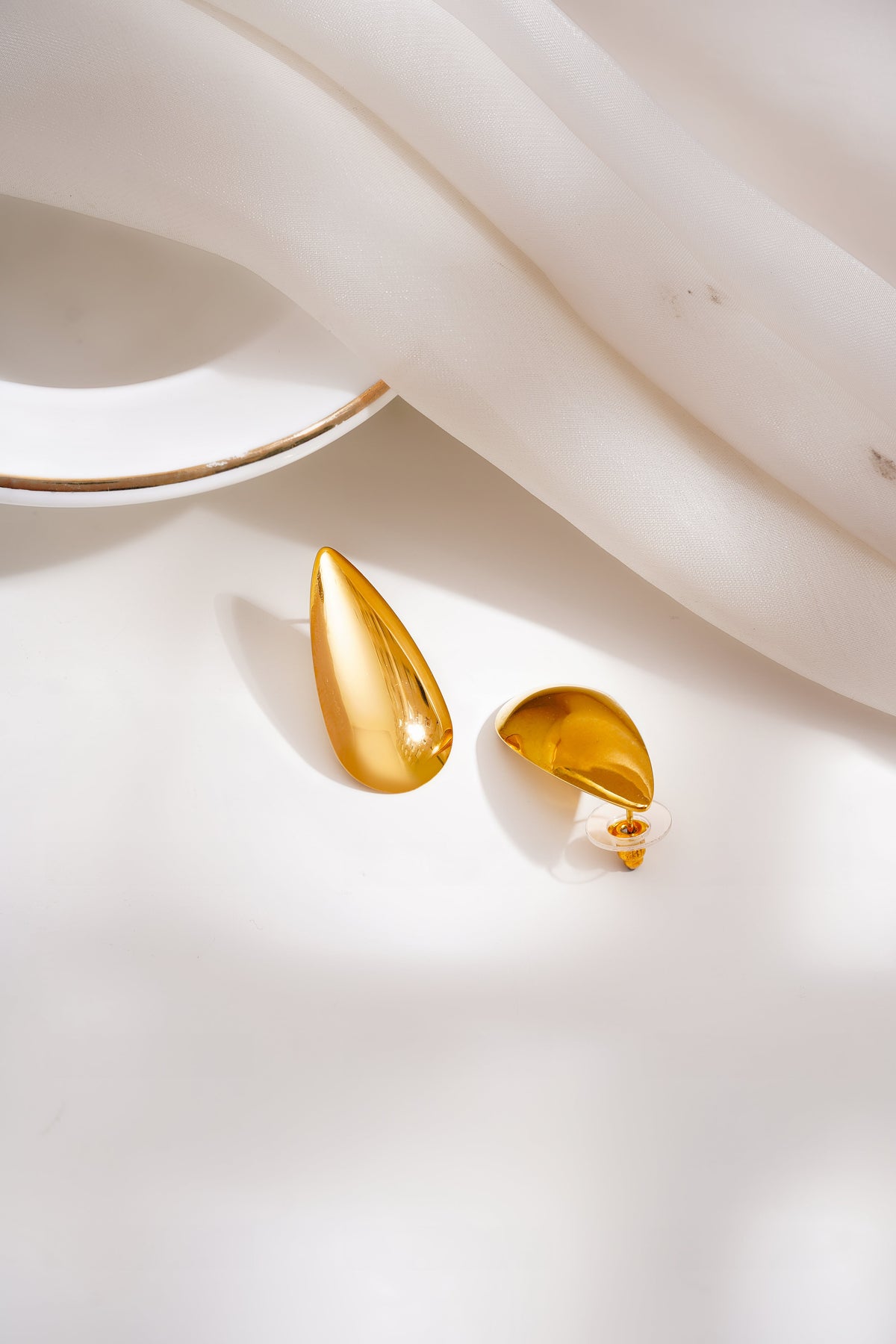 Demi Fine 18K Gold Plated Stainless steel Golden Teardrop Statement Studs
