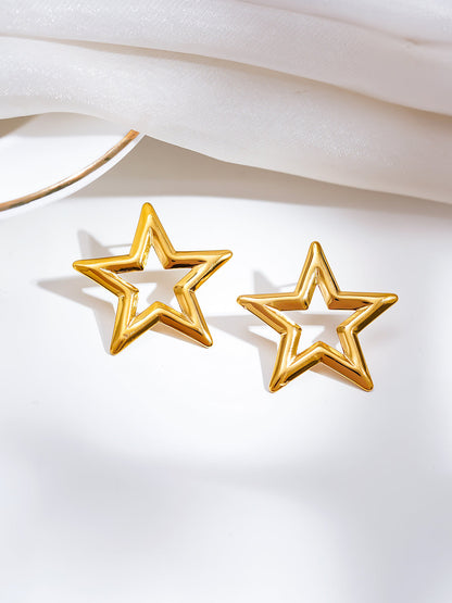 Demi Fine 18K Gold Plated Stainless steel Shooting Star Statement Studs Earrings