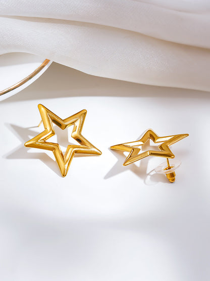 Demi Fine 18K Gold Plated Stainless steel Shooting Star Statement Studs Earrings