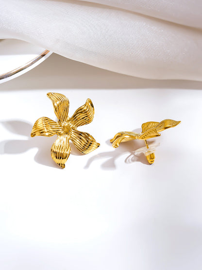 Demi Fine 18K Gold Plated Stainless steel Golden Petal Muse Earrings