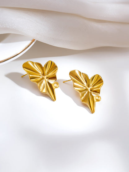 Demi Fine 18K Gold Plated Stainless steel Golden Petal Statement Earrings