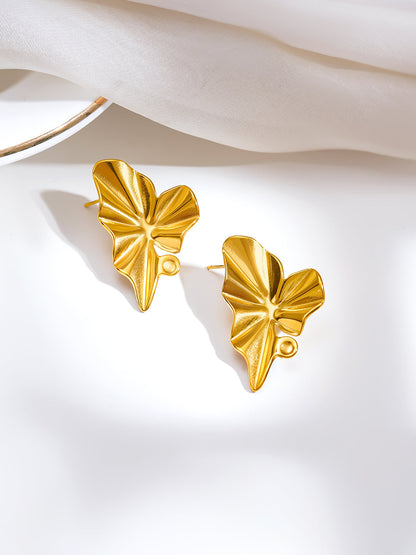 Demi Fine 18K Gold Plated Stainless steel Golden Petal Statement Earrings