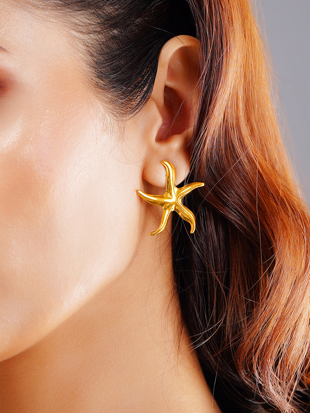 Demi Fine 18K Gold Plated Stainless steel Starfish Glow Statement Earrings