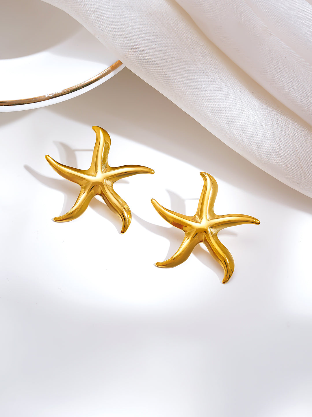 Demi Fine 18K Gold Plated Stainless steel Starfish Glow Statement Earrings