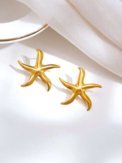 Demi Fine 18K Gold Plated Stainless steel Starfish Glow Statement Earrings