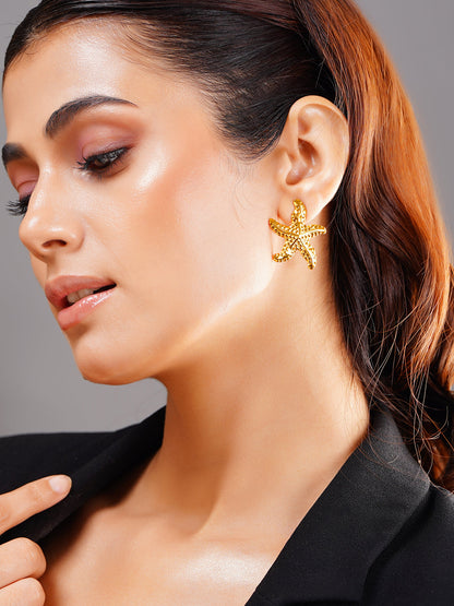 Demi Fine 18K Gold Plated Stainless steel Coastal Charm Statement Earrings