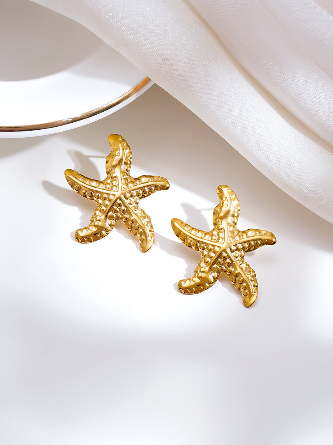Demi Fine 18K Gold Plated Stainless steel Coastal Charm Statement Earrings