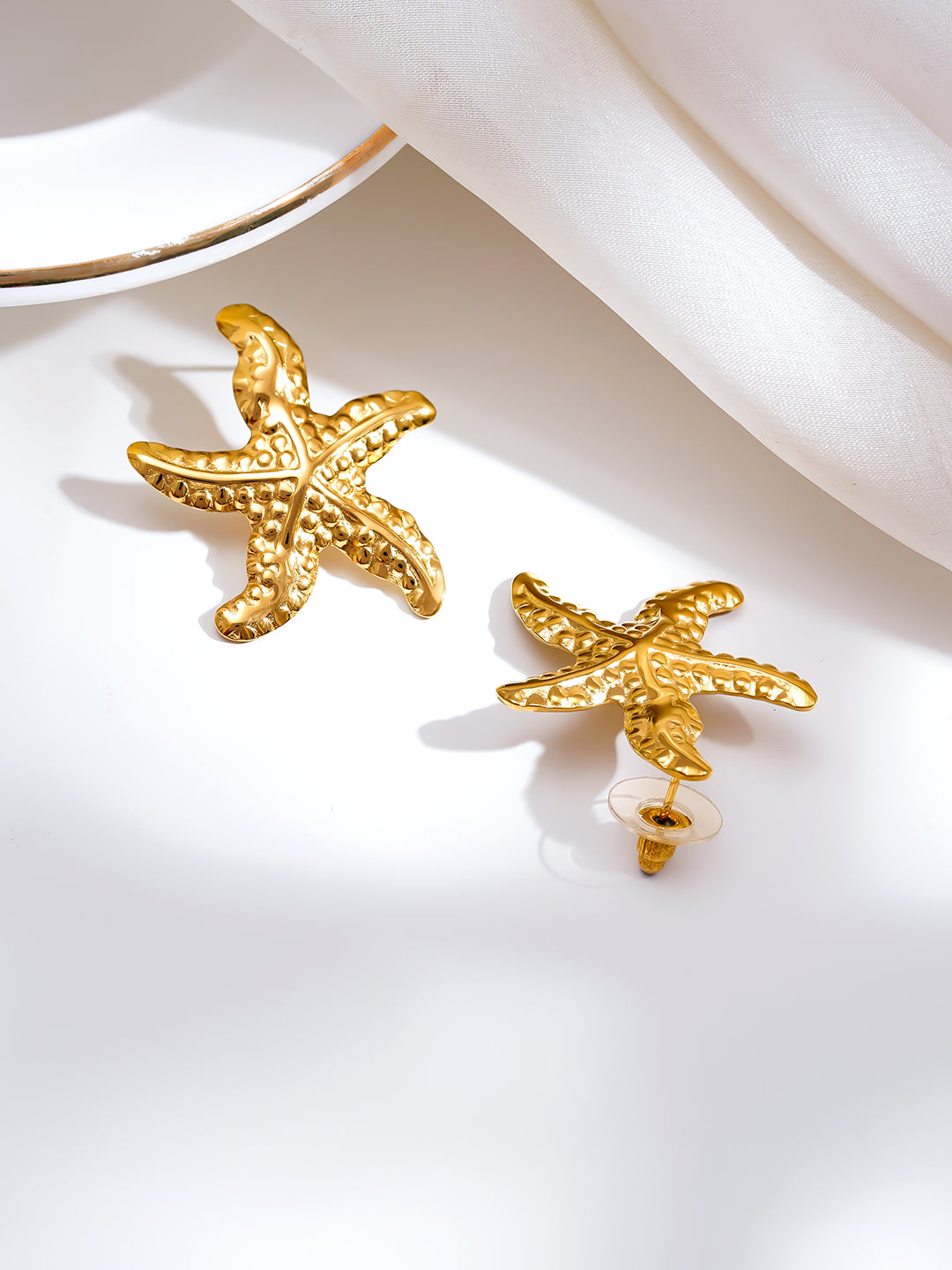 Demi Fine 18K Gold Plated Stainless steel Coastal Charm Statement Earrings