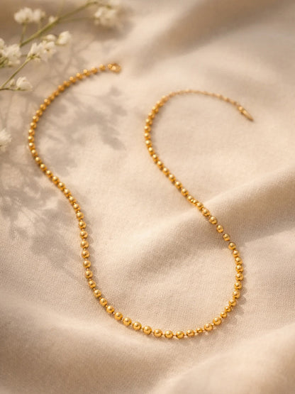 Demi Fine 18K Gold Plated Stainless steel Beaded Chain Necklace