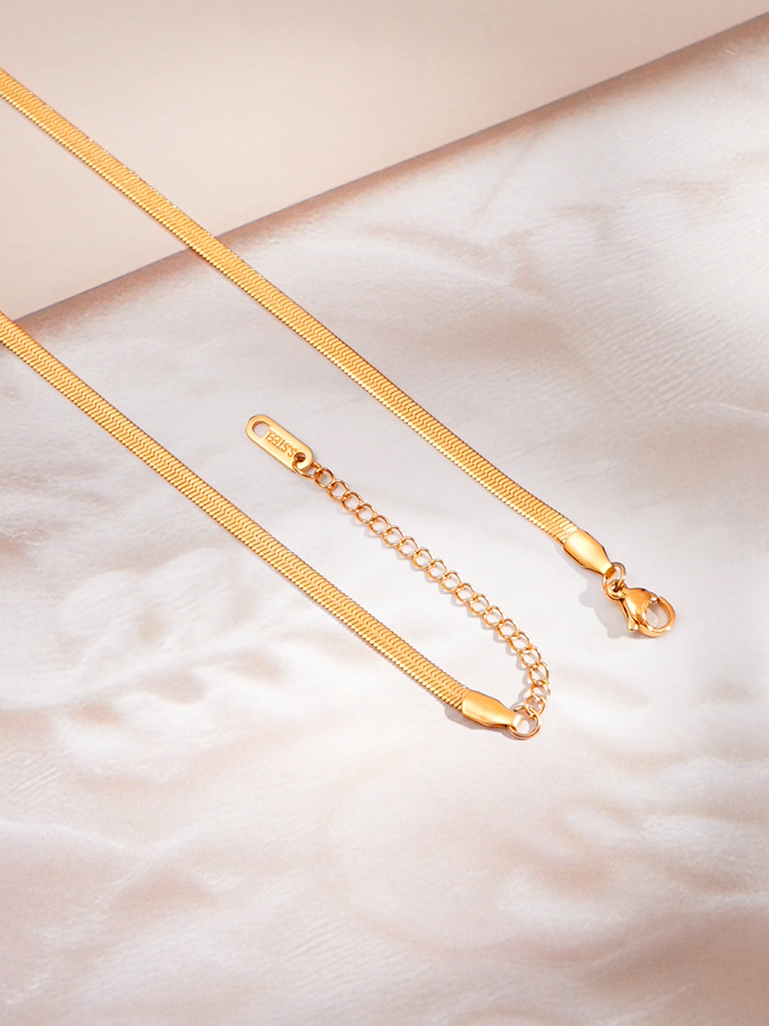 Demi Fine 18K Gold Plated Stainless steel Emerald Oval Snake Chain Necklace